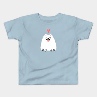 Pomeranian Valentine | Cute White Pomeranian Cartoon Dog Kids T-Shirt